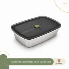 Pote inox com Fecho Hermético – Capacidade 1200ml Vasilha Tigela