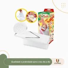 Fatia Tudo  Fatiador Manual de Verduras Legumes Recipiente e Protetor de Mãos Com Dois Tam de Cortes