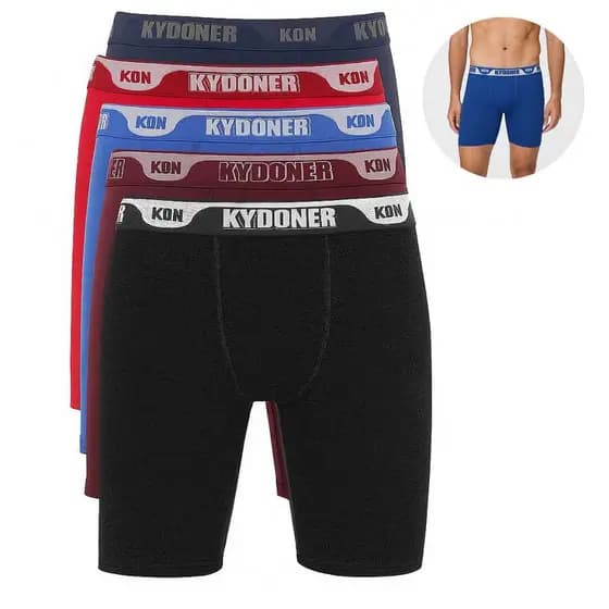 Kit Cueca Box Boxer Long Leg Ciclista Masculino Em Microfibra
