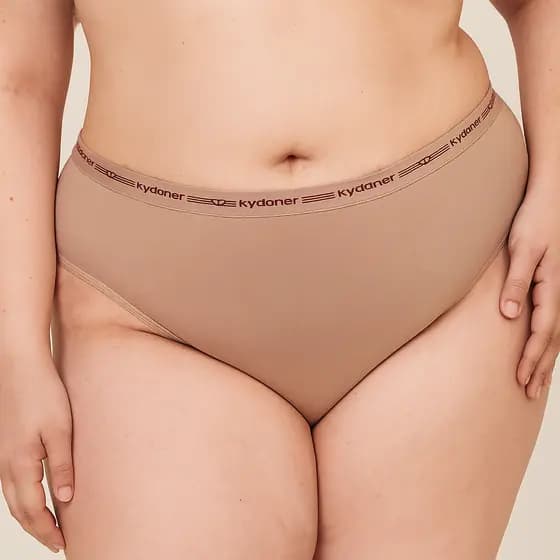Kit 5 Calcinha Plus size Cintura Alta 100 % Algodão/Cotton