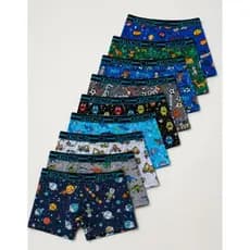 Kit 10 Cuecas Box Boxer Infantil Menino Forro 100% Algodão