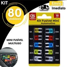 Kit Mini Fusível Automotivo Sortido 5A a 30A Proteção Elétrica Carro Moto Kit 20 40 60 80 Unidades