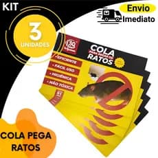 Cola Para Pragas Cola Pega Insetos Rasteiros R@to Premium 3 2  ou 1 unidades Controle de Pequenos Invasores