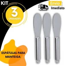 Kit Espátula espatula de Manteiga Inox Cabo com Alça Espalhador Cozinha 3 2 ou 1 Peça