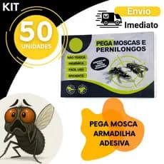Fita Adesiva Captura Moscas e Insetos  Alta Fixação Anti Mosquito Uso Doméstico 50, 35, 25 ou 15  Unidades