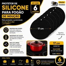 Tapete 17cm Silicone Fogão Indução 6, 5, 4 ou 2 Un Almofada Antiderrapante Protetor de Cooktop Protetor Fogão indução