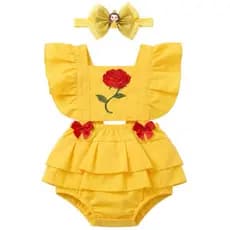 Romper Bela Vestido Bela Mesversario melhores temas menina + laço