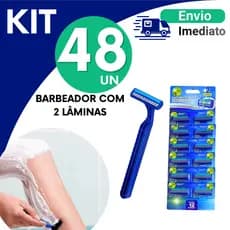 Kit Barbeador Masculino 2 Lâminas 12 a 48 Unidades Descartável Barba Suave Oferta Imperdível