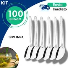 Kit Colheres Inox Chá Cha 24 50 72 100 Unidades | Talheres Cozinha Restaurante Econômico