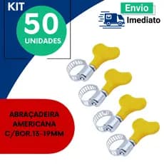 Abraçadeira Americana 3/4" com Borboleta Regulável Inox Fixação Mangueira Kit 20 30 50 Unidades
