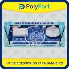 Kit Jogo Acessórios Para Banheiro 5 peças Branco em plástico