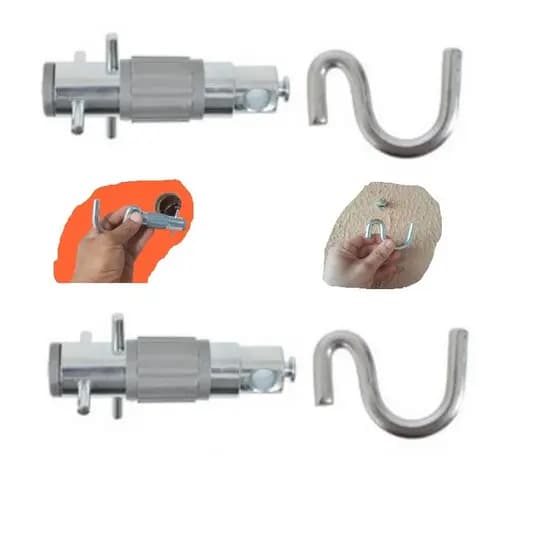 Gancho armador tipo batom zincado cromatizado 1 par - Metalvi