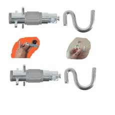 Gancho armador tipo batom zincado cromatizado 1 par - Metalvi