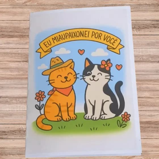 🐾 Cartão Romântico "Eu Miaupaixonei Por Você" – Surpreenda quem você ama!