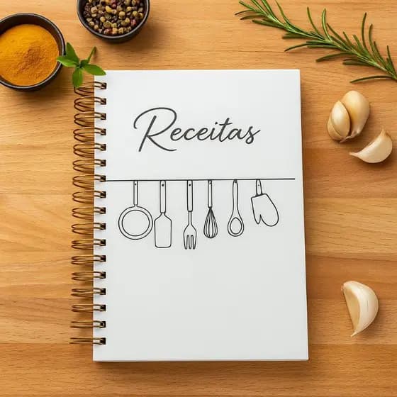 Carderno de Receita com 240  Páginas - Capa Dura e Laminado Premium