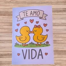 Cartão Romântico com Patinhos "Te Amo Pato Vida" – Perfeito para Presentear Quem Você Ama! 💕