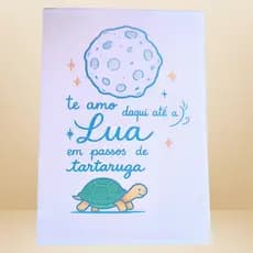 Te Amo Daqui Até a Lua em Passos de Tartaruga – Cartão Romântico🐢✨