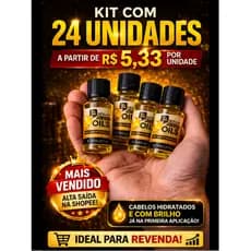 Sérum Argan 7ml Óleo Capilar Anti Frizz Brilho Imediato Reparador Profissional (Kit 6, 12 ou 24 Un)