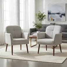 Kit 2 Poltronas Decorativas Luke Bouclê Encosto Removível Confortável Sala Recepção Escritório