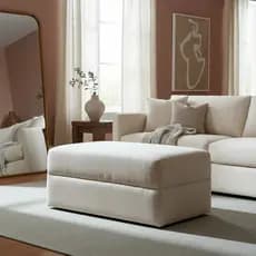 Puff Retangular 2 Lugares 90cm Estofado em Varios Tecidos Puff Decorativo para Sala e Quarto
