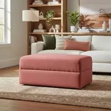 Puff Estofado 2 Lugares 90cm em Vários Tecidos – Banco Decorativo Retangular para Sala de Estar