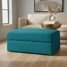 Puff Retangular Estofado 90cm – Puff 2 Lugares Decorativo e Confortável para Sala Vários Tecidos