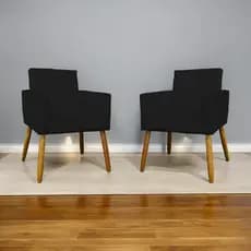 Kit 2 Poltronas Decorativas Reforçadas Para Sala Recepção Escritório Consultório Suede Cores