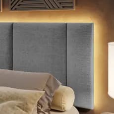 Cabeceira Queen Estofada Elegante com Luz de LED LInho
