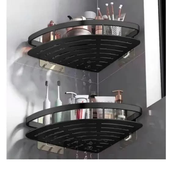 Triângulo Suporte De Shampoo Organizador Alta qualidade Prateleiras De Banheiro Sem Furo Premium-Space Aluminium