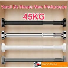 Metal Varão Extensivel Grande Maior Medida Em Inox Multiuso Resistente Porta Cortina De Box E Banheiro