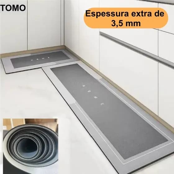 Tapete antiderrapante de lama diatomácea espessa e absorvente de água para cozinha e banheiro TOMO