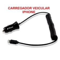 CARREGADOR VEICULAR P/ CELULAR IPHONE 5 6 7 8 - COM 1 ENTRADA USB