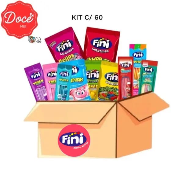Kit 24 a 60 Pacotes Bala Fini Sabores Variados
