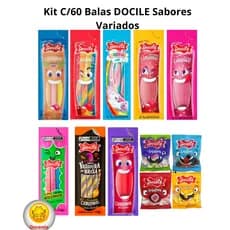 KIT BALA DOCILE COM 30 ou 60 UNIDADES SORTIDAS PRONTA ENTREGA