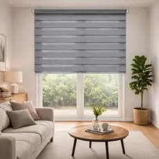 Cortina Persiana Rolo Zebra Blackout Parcial Duo Vision 120X160 Para Quarto Sala Escritório Envio Fg