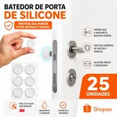 Batedor de porta 25un - Gota Silicone 3x8mm Anti Impacto para Porta Parede Móveis Autoadesivo