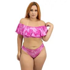 Biquíni Feminino Ciganinha Ombro A Ombro Com Bojo Diversas Estampas Plus Size Praia Verão Piscina