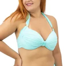 Sutiã Sustentação Avulso Com Bojo Bolha Top De Amarrar Pescoço e Costas Biquíni Feminino Roupa Banho