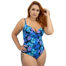 Maio Feminino Adulto Suplex Estampado Com Bojo Confortável Forrado Plus Size Swimsuit