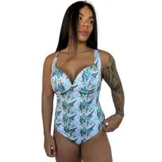 Maio Feminino Body Com Bojo Costa Alta Forrado Estampas Exclusivas Moda Praia 2024