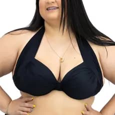 Top Sutiã Sustentação Avulso Com Bojo De Amarrar Pescoço e Costas Biquíni Feminino Roupa Banho