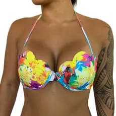 Top Sutiã Avulso Concha Sereia Com Bojo De Amarrar Pescoço Biquíni Feminino Roupa Banho