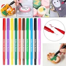 DIY Caneta Para Coloração De Alimentos Marcador De Canetas De Dupla Face Com Fino & amp ; Ponta Grossa Decoração De Biscoitos De Bolo Espesso