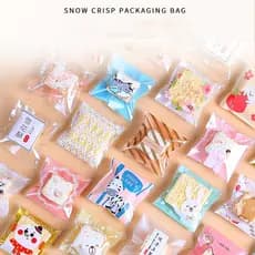 Saco Plástico Auto-Adesivo De 100pcs Para Biscoitos Embalagem Plástica Alimentos , Panificação