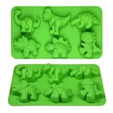 Molde De Bolo De Dinossauro De Silicone Para Assar Cartoon Dino Chocolate Bandeja De Saboneteira Ferramentas