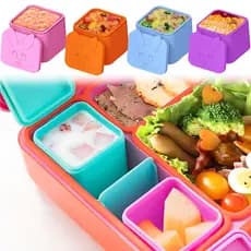 Caixa De Condimento Organizadora Bento De Silicone Divisória De Molho Com Tampa Para Crianças Almoço Reutilizável
