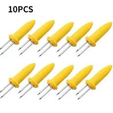 Espetos De 5/10pcs Milho Aço Inoxidável Nos Cobertura Frutas Para Acampamento Ao Ar Livre Ferramenta Churrasco Cozimento