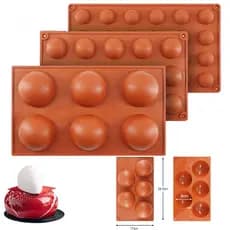 Molde De Silicone 3D Esfera Redonda De Meia Para Pudim De Chocolate Ferramentas De Acessórios De Cozinha
