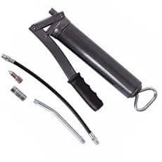 Bomba de Graxa Manual Engraxadeira 500g Profissional Com Extensão Flexível e Rígida + Bicos Para Carro Moto e Oficina