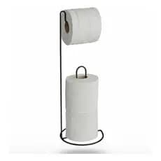 Suporte Papel Higiênico Preto Inox Banheiro Porta Rolo Aço